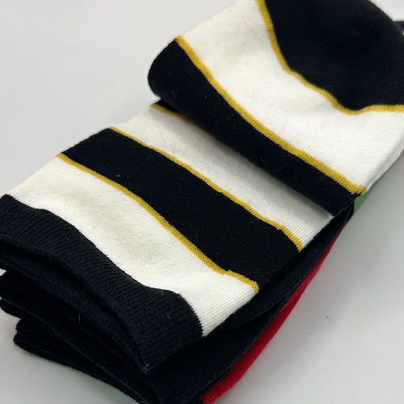 Kate Spade Red Elephant Design, black w/spade, b & w striped Crew Socks - Picture 5 of 5